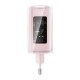 Wall charger Acefast A45, 2x USB-C, 1xUSB-A, 65W PD (pink)