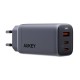 Wall charger Aukey PA-B6U, 1xUSB-A, 2xUSB-C, 67W (gray)