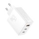 Sieninis įkroviklis Baseus OS-Cube Pro 2xUSB-C + USB, 65W (baltas)