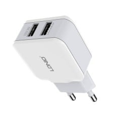 Sieninis įkroviklis LDNIO 2x USB 12W - Baltas