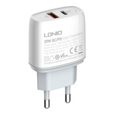 Wall charger LDNIO A2424C USB, USB-C 20W + USB-C - Lightning Cable