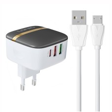 Wall charger LDNIO A3513Q 2USB, USB-C 32W + MicroUSB cable