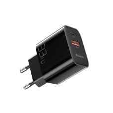 Sieninis įkroviklis Mcdodo CH-0922 USB + USB-C, 33W + USB-C laidas (juodas)