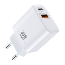 Sieninis įkroviklis Remax, RP-U82, USB, USB-C 30W (balta)