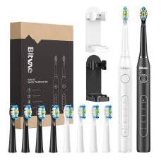 Sonic toothbrushes with a set of tips and 2 holders Bitvae D2+D2 - white and black