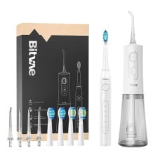 Sonic toothbrush with nozzle set and Irrigator Bitvae D2+C2 - white