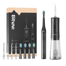 Sonic toothbrush with nozzle set and Irrigator Bitvae D2+C2 - black