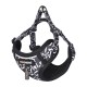 Dog set Dogness harness and leash (Black and white)