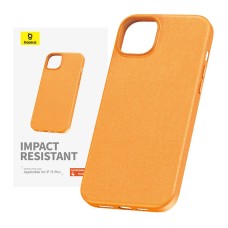 Phone Case for iPhone 15 Plus Baseus Fauxther Series (Orange)