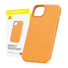 Phone Case for iPhone 15 Pro Baseus Fauxther Series (Orange)