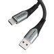 USB 2.0 A to Micro-B 3A cable 0.25m Vention COAHC gray