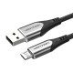 USB 2.0 A to Micro-B 3A cable 0.25m Vention COAHC gray