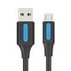 USB 2.0 A iki Micro-B 3A laidas 0.25 m Ventiliacija COLBC juoda