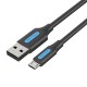 USB 2.0 A iki Micro-B 3A laidas 0.25 m Ventiliacija COLBC juoda