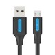 USB 2.0 A iki Micro-B 3A laidas 0.5 m Ventiliacija COLBD juoda