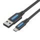 USB 2.0 A iki Micro-B 3A laidas 0.5 m Ventiliacija COLBD juoda