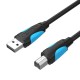 USB 2.0 A male to USB-B male printer cable Vention VAS-A16-B150 1.5m Black PVC