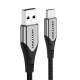 USB 2.0 A–USB-C 3A kabelis 0.5 m ventiliacijos CODHD pilkas