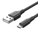 Vention USB 2.0 - Micro USB kabelis 2A 3m - Juodas