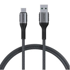 Lention USB-A 3.1 - USB-C Greito įkrovimo kabelis CB-ACE-6A1M 6A 10Gbps 0.5m - Juodas