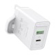 USB(A+C) Wall Charger Vention FBBW0-UK (18W/20W) UK White