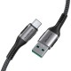 USB-A to USB-C cable Lention 6A, 1m (black)