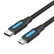 USB-C 2.0 į Micro-B 2A laidas 2 m Ventiliacija COVBH juoda