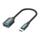 USB-C 3.1 kištukas su USB-A motele OTG kabelio ventiliacija CCVBB 0.15 m, juoda, PVC