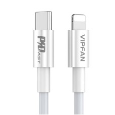 USB-C do Lightning Vipfan P01 kabelis, 3A, PD, 1m (baltas)