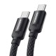 USB-C į USB-C laidas, Essager, EXCTT1-YS01-P, 100 W, 1 m (juodas)