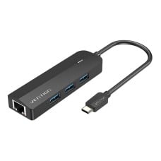 USB-C iki 3x USB 3.0, RJ45, Micro-B Hub Vention TGPBB 0.15m Juoda