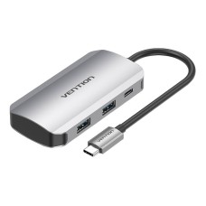 USB-C prijungimo stotis prie 4x USB3.0, PD 0.15 m Vention TNBHB (pilka)