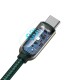 Baseus Display USB-C – USB-C kabelis 100W 2m - Žalias