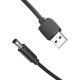 Vention USB 2.0 - DC 5.5mm Barrel Jack 5V cable 0.5m - Black