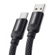 USB į USB-C laidas, Essager, EXCT-YS01-P, 100 W, 1 m (juodas)