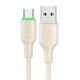 USB į USB-C laidas Mcdodo CA-4750 su LED apšvietimu 1.2 m (smėlio spalvos)