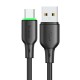 USB į USB-C laidas Mcdodo CA-4751 su LED lempute 1.2 m (juoda)