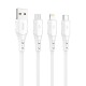 USB - Lightning cable VFAN Colorful X12 3A 1m - White