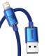 Baseus Crystal Shine USB - Lightning cable 2.4A 2m - Blue