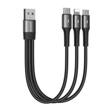 USB cable Joyroom S-01530G11 3in1 2x USB-C / Lightning 3.5A 0.15m (black)