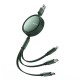 Cable USB Mcdodo CA-7252 3in1 retractable 1.2m green