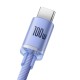 Baseus Crystal Shine USB - USB-C cable 5A 1.2m - Purple