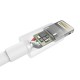 USB prie Lightning kabelis Choetech IP0026, MFi, 1.2 m (baltas)