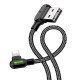 USB prie Lightning kabelis, Mcdodo CA-4673, kampinis, 1.8 m (juodas)