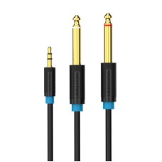 Vention BACBJ Male TRS 3.5mm to 2x Male 6.35mm Audio Cable 5m Black