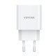 Sieninis įkroviklis VFAN E04 USB-C 20W QC 3.0 + Lightning kabelis - Baltas