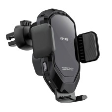 Vipfan W02 gravity car holder with Qi 15W induction charger (black)