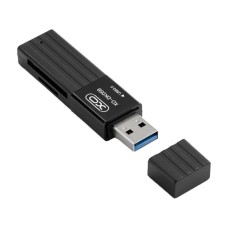 XO DK05B USB 3.0 atminties kortelių skaitytuvas 2W1 (juodas)