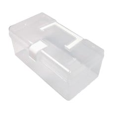 Storage box with handle 20x15x10.5cm - transparent - plastic - organizer