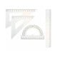 Ruler 20cm set square protractor - Geometric drawing set 4 pcs